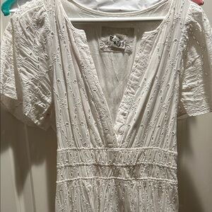 Maeve White Eyelet Maxi Dress